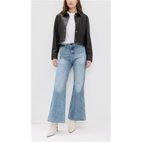 ASKK NY Blondie Jeans Indie Sleeze High Cropped Flare Off Duty West Village Girl - Picture 5 of 7